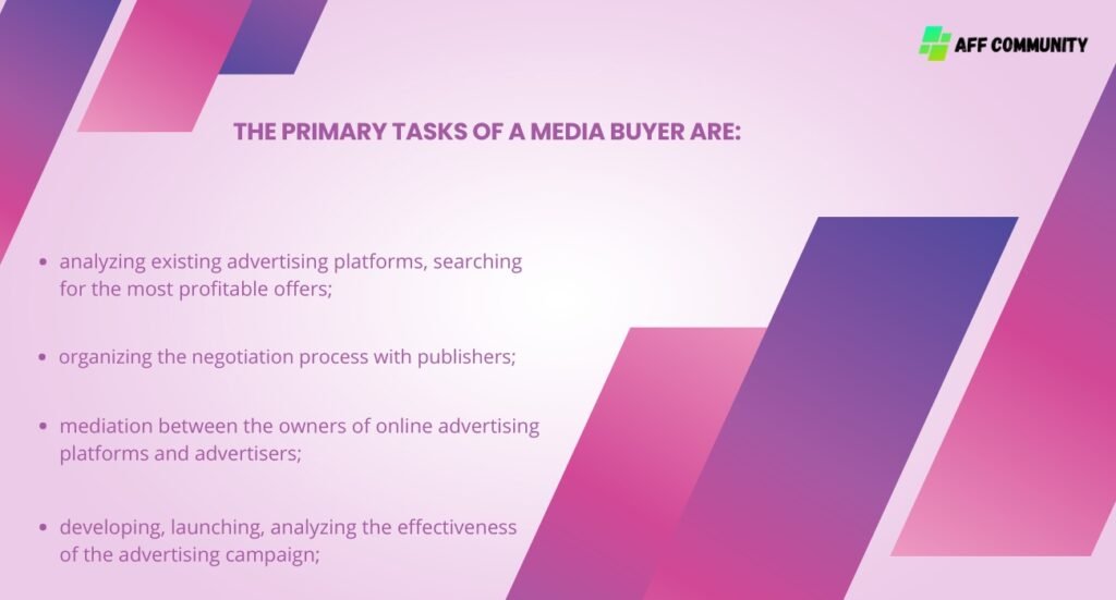The Primary Tasks of a media buyer are