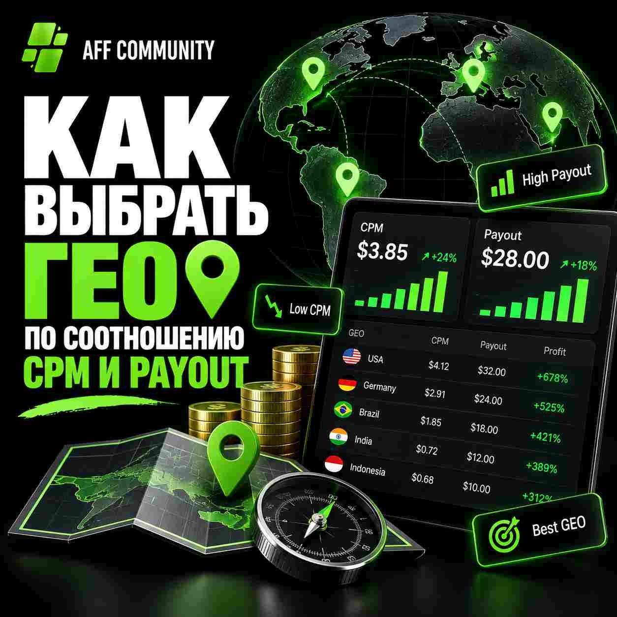 Как выбрать ГЕО по соотношению CPM и payout img